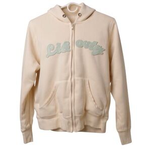 Cocoa Platinum Sherpa Lined Hoodie Zip-Up Jacket Junior Large